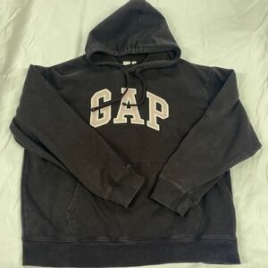 GAP women's brown  Fleece Pullover Hoodie Pink Logo Large